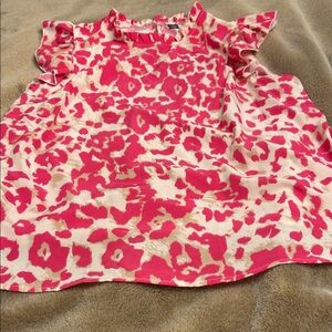 SHEIN Pink and Cream Leopard Print Blouse💥